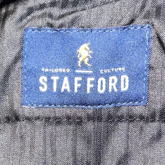 Stafford Dress Pants Slacks Traveler Classic Relaxed Fit Sharkskin Trouser Pants - Picture 5 of 9